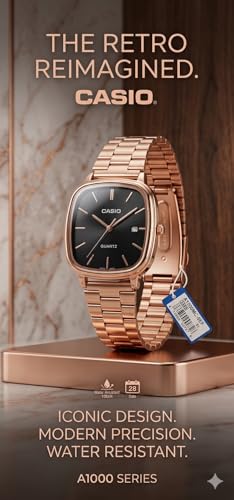 Image of CASIOO Vintage Analog Watch for Girls | Classic Retro Design Wrist Watch | Stylish Leather Strap Watch for Teens & Women | Elegant Casual | Watch for Girls