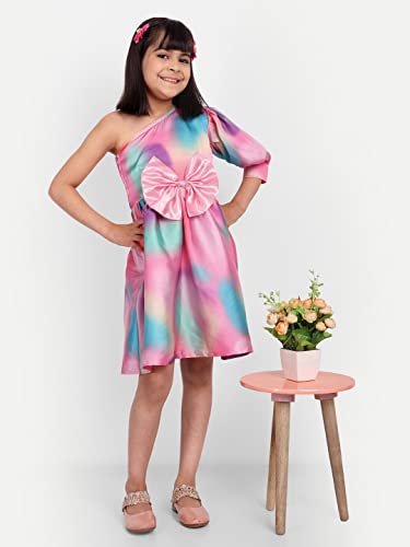 Image of TILISM Girls Multicolor One Shoulder Dress