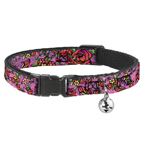 Collar de gato Breakaway Buckle-Down Rosa ajustable con cierre de seguridad 2
