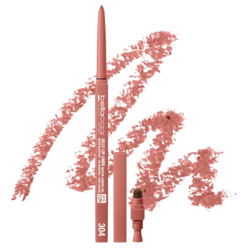 bellaoggi Jelly Lip Liner Matita Labbra ROSEWATER - Waterproof 12H No Transfer - Temperino Integrato - Lunga Durata Gel Ultra-Scorrevole - Anti Sbavature - Made in Italy