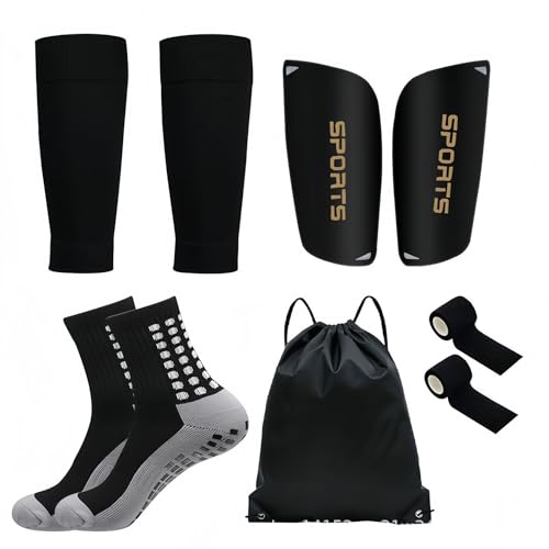 WEIAIGI Soccer Training Equipment Set, 5-in-1 with Shin Guards, Anti-Slip