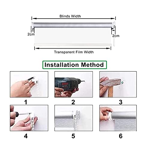 Jcnfa Trasparente Tende a Rullo,per Esterni Tende