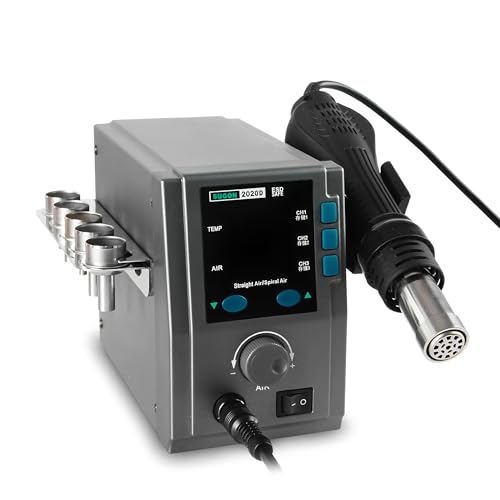 Estación de soldadura con pistola de aire caliente SUGON 2020D 700W 110/220V sin plomo Estación de retrabajo Reparación de chips PCB de teléfono BGA SMD (SUGON 2020D fuente de alimentación 220V)