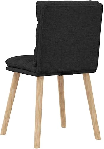 Vista 7 de Modern Dining Chairs Set of 2 Black Fabric Upholstered Kitchen Chairs with Foam Cushion, Rubber Wood Frame for Dining Room Living Room Farmhouse