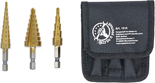 BGS Diy 1616 | HSS-Stufenbohrer-Satz | 3 - 20 mm | 3-tlg Cover