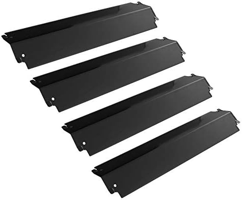 Unicook Grill Heat Plate 4 Pack, Porcelain Heat Tent Shield, Grill Replacement Parts, 16''L x 3 13/16''W Grill Burner Cover, Flame Tamer, Flavorizer Bar for Charbroil, Kenmore and Other Gas Grills