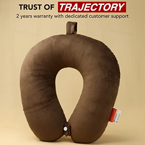 Image of Trajectory Supercomfy Brown Neck Pillow Rest Cushion for Travel in Flight car Train Airplane with 2 Years Warranty for Men and Women(Pack of 2)