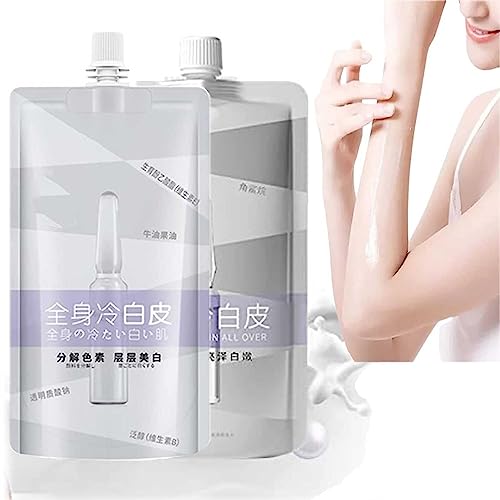 Cold White Skin All Over, Whole Body Cold White Skin Whitening Body Cream, Korean Ultra Potent Brightening Skin Tone Lotion, Moisturizing Firming Lightening Cream (2PCS)