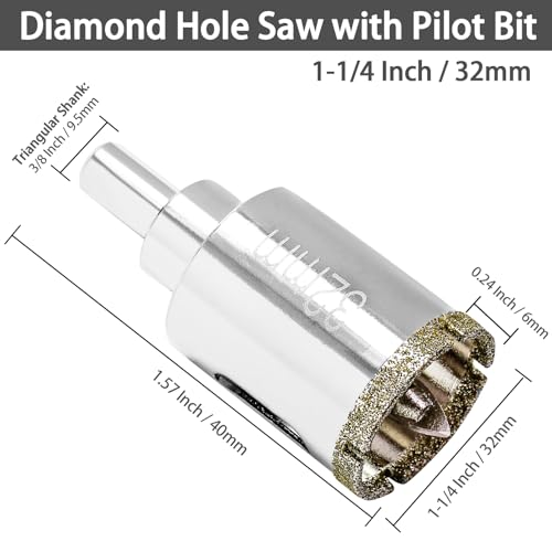 Image of 1-1 /4 Inch Diamond Hole Saw with Pilot Drill Bit