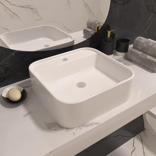 Cuba Pia De Apoio Para Banheiro Mármore Sintético Acabamento Branco Brilhante 32X31