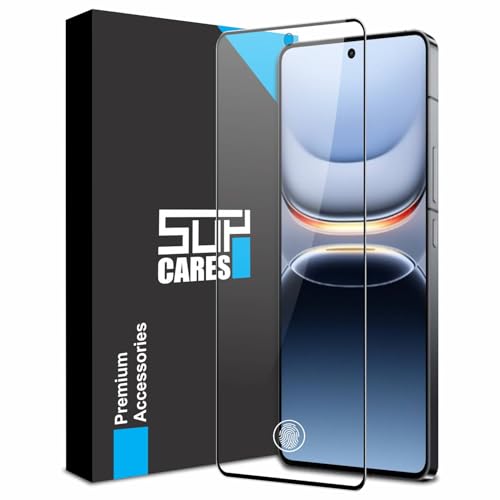 Image of SupCares Tempered Glass for iQOO 13 5G (6.82 Inch) With Installation Kit | 9H Edge to Edge Screen Protector | Black