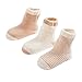 DEBAIJIA 3 Pares de Calcetines Bebé Algodón orgánico Recién Nacidos 0-6 Meses Primavera Otoño Para Niños Niñas Rayas