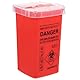 SUPVOX Spritzen Eimer Sharps Container Box Abfalleimer Nadelentsorgungsbehälter mit Deckel für Tattoo Medical (Rot)