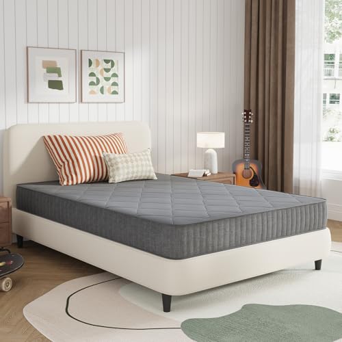 Image of Novilla 8 inch TwinXL Mattress, NanoGEL TwinXL Size Mattress with Smarts Coil for Motion Isolation & Pressure Relief, Medium Firm Hybrid Mattresses in a Box, CertiPUR-US Certified