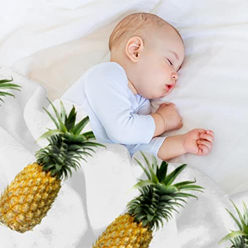 Couverture polaire microfibre Ananas 150x200 cm douce pour lit