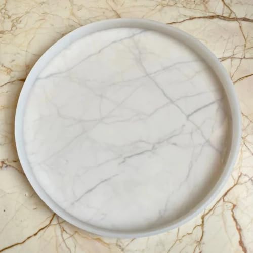 Image of R H Lifestyle Silicone Moulds Round Resin Art Coaster Mould Epoxy Casting Mould Tray Photo Frame Mold Resin Coaster Mould 14 Inch