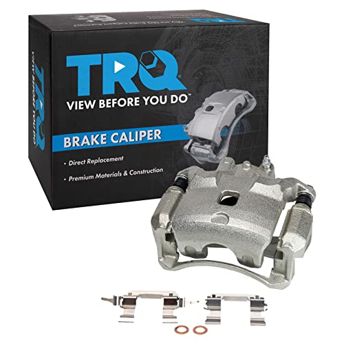 Image of TRQ Front Left Brake Caliper w /Bracket Drivers Side