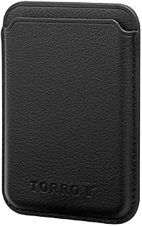 TORRO MagSafe Card Holder/Wallet  Premium, Genuine Leather Cardholder with RFID Protection, Compatible with iPhone 14/13 / 12 Series (Black)
