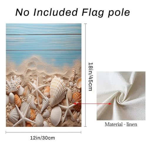Bandera de jardín de conchas marinas resistente a la intemperie de doble cara 4