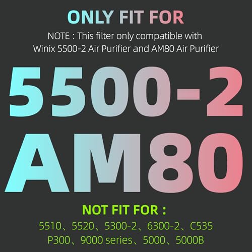 2 Sets 116130 HEPA Replacement Filter H 116130 for Winix 5500-2 Plasmawave Air Purifier and Models AM80 - HEPA Filter and Activated Carbon Filter Combo Pack