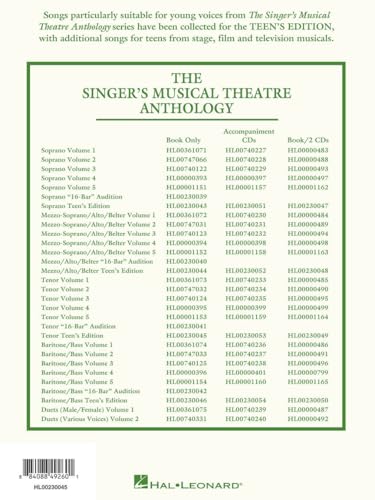 The Singer's Musical Theatre Anthology Teen's Edition | Tenor Book with 20 Broadway Hits | Vocal and Piano Sheet Music for Tenor Singers | Musical ... Musical Theater Anthology: Teen's Edition) - Image 2