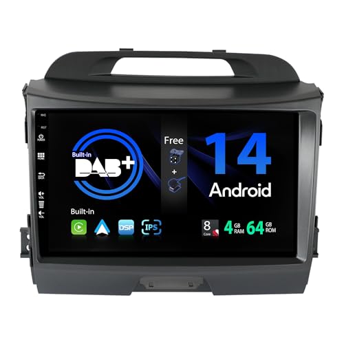 【AMPIA GAMMA DI FUNZIONI】 Navigazione GPS online e offline - WiFi migliore - 4G - Ricezione radio FM RDS - OBD2 - Controllo del volante - Supporto riproduzione 4K (3840 × 2160 pixel) - Impostazione EQ - DAB INTEGRATO - USB o MicroSD (fino a 500 GB) - AHD-Camera.