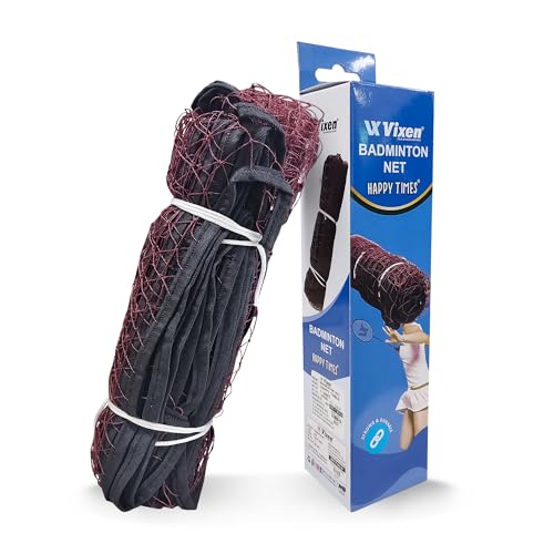 Image of Vixen Nylon Badminton Net | Standard Size Durable Sports Net with Strong Border & Ropes | Indoor & Outdoor Badminton Practice & Match Play