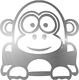 Color: cromado JasonCarlMorgan JCM Dibujo Divertido Gorila Coche Adhesivo Ventana, Cromo