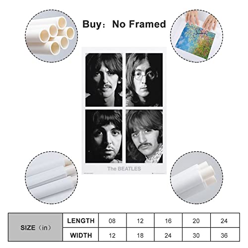 Poster vintage The Beatles sur toile – Décoration murale rétro pour la maison, la chambre à coucher, le salon – 60 x 90… - Les Beatles, Paul McCartney, John Lennon, RIngo Starr, George Harrison Poster vintage The Beatles sur toile - Décoration murale rétro pour la maison, la chambre à coucher, le salon - 60 x 90… – Image 3