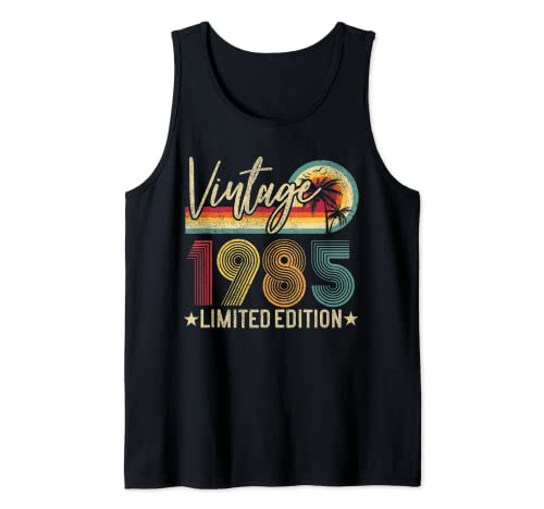 Vintage 1985 Retro 37th Birthday Gift Limited Edition Retro Camiseta sin Mangas