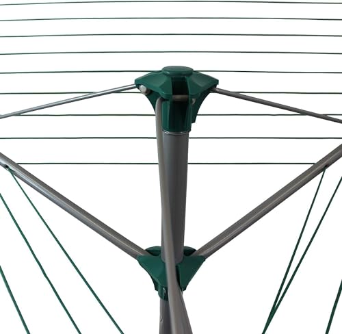 3 Arm Rotary Airer 30m PVC Coated Washing Lines Foldable Rotating Clothes Airer Dryer with Free Ground Spike & Cover - Image 3