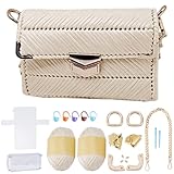 FREEBLOSS Juego de bolsas de punto hechas a mano, de malla, hojas de lona de plástico para la fabricación de bolsos, accesorios para bordar