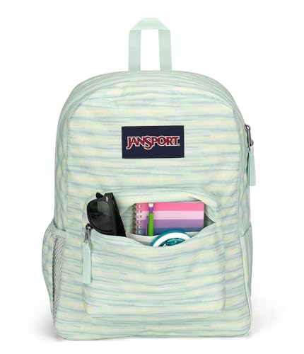 Image of JanSport Cross Town Backpack 17 inch x 12.5 inch x 6 inch - Simple Bag for Everyone with 1 Main Compartment, Front Utility Pocket - Premium Class Accessories - 70s Space Dye Fresh Mint