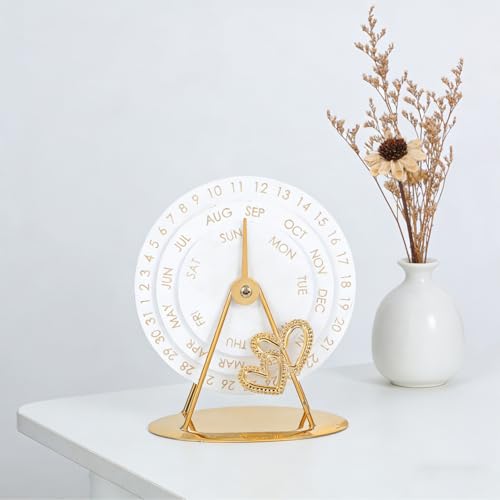 Calendario de mesa dorado metálico de diseño exclusivo para escritorio 7