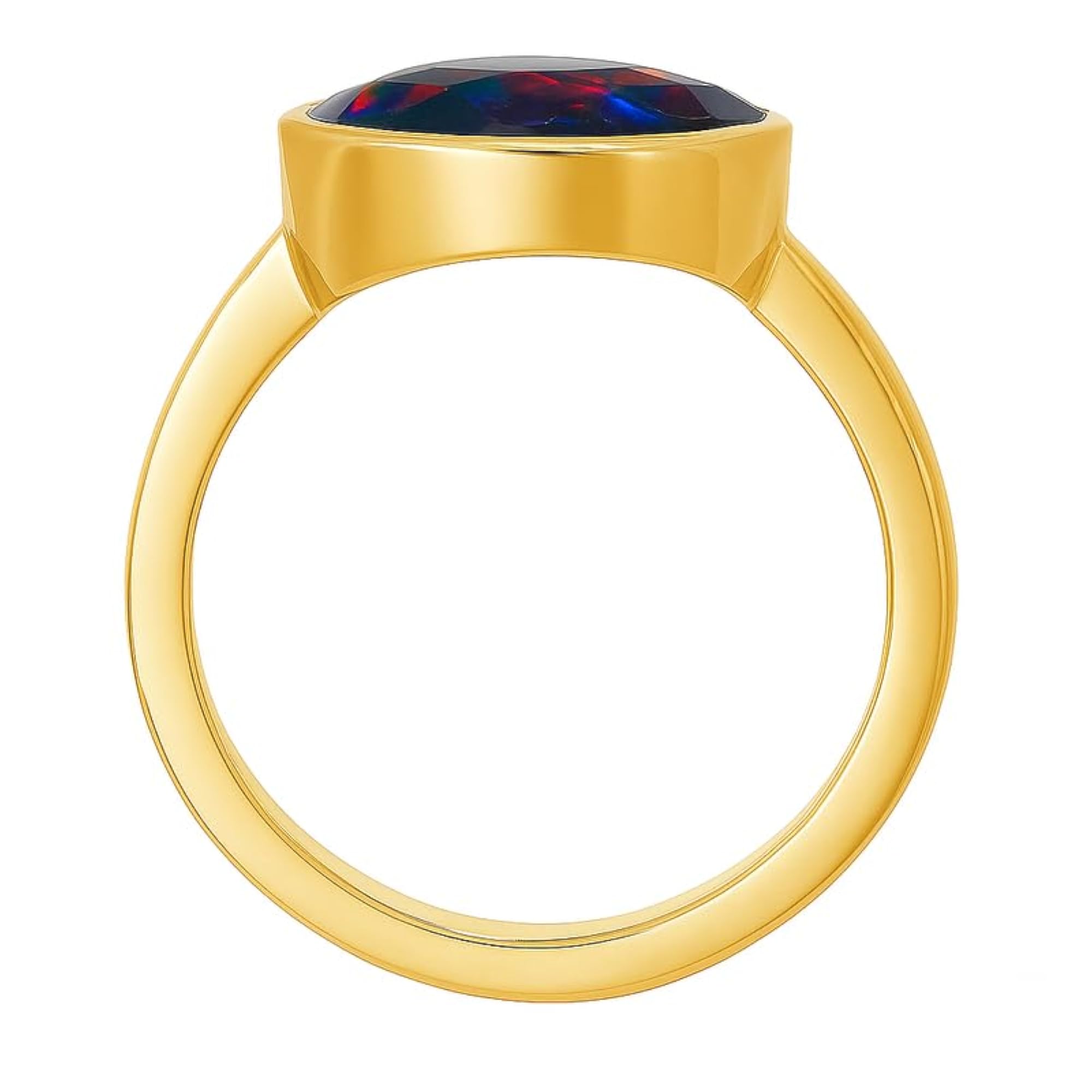 Men's Handcrafted Panchdhatu Adjustable Black Opal Ring
