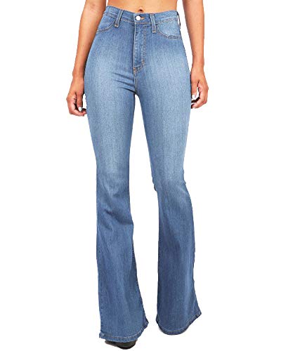 Kasen Donna Jeans a Zampa Pantaloni a Vita Alta