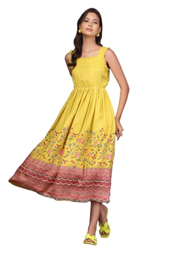 Image of Dress for Women | New Rayon Floral Printed Flared Maxi Dress for Women & Girl's