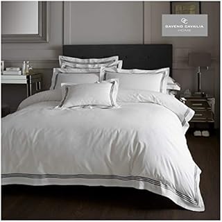 Gaveno Cavailia Hotel Collection King Duvet Set Devore White/Black, Luxury Elegant Bedding, 3 Piece Cotton Blend Bedlinen, Easy Care DuvetCover Bedset, 1 Quilt Cover and 2 Pillow Cases