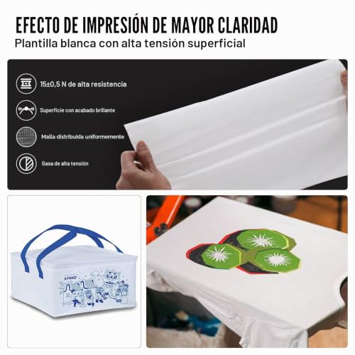 Miniatura 4 de Vevor Marco De Pantalla De Seda 6 Piezas Marcos De Serigrafía De Aleación De Aluminio 25,4 X 35,6 Cm Kit De Serigrafía Con Malla 156, Malla De Nylon De Alta Tensión Y Cinta De Sellado Para Camisetas