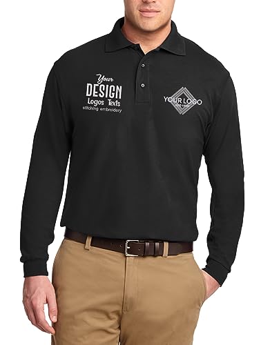 Camisa Polo de Manga Larga para Hombre K500LS INK STITCH con Bordado Personalizado