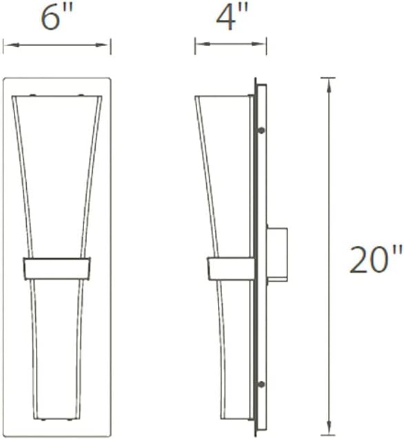 WAC Lighting dweLED, Prohibition 20in LED Wall Sconce 3000K in Satin Nickel