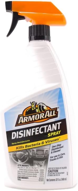 Armor All Disinfectant Spray General Cleaner Deodorizer Kills Bacteria & Viruses 32 Ounce Sprayer Bottle (4)4