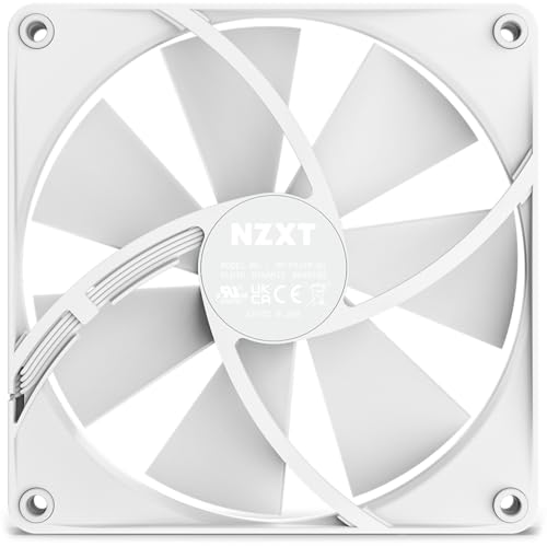 NZXT F140P Static Pressure Fans - RF-P14SF-W1 - Consistent Pressure - Powerful Cooling - Long Lifespan - 140mm Fan Single Pack - White