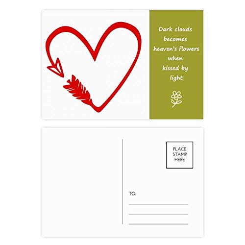 Cartes postales cœur rouge et poésie pour vos remerciements de mariage