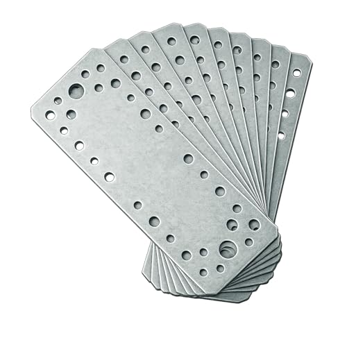 OMIDEAS 10 x Flachverbinder (180 x 65 x 2) Verbindungsplatte Verbindungsblech Holzbau Verbinder Holzverbinder Verzinkt