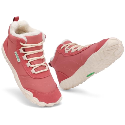 SAGUARO Barfuss Schuhe Damen Winter Barfußschuhe Winterschuhe Gefüttert...