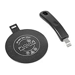 Piastra Adattatore Induzione con Manico Rimovibile, Diffusore di Calore per Pentole Non Induttive, Compatibile con Piani a Induzione, Gas ed Elettrici. Nero senza Scolorimento (14cm)