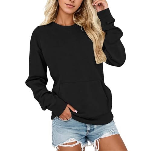 Crew Neck Sweatshirts Women Fall Oversized Long Sleeve Casual Pullover Tops - image 3