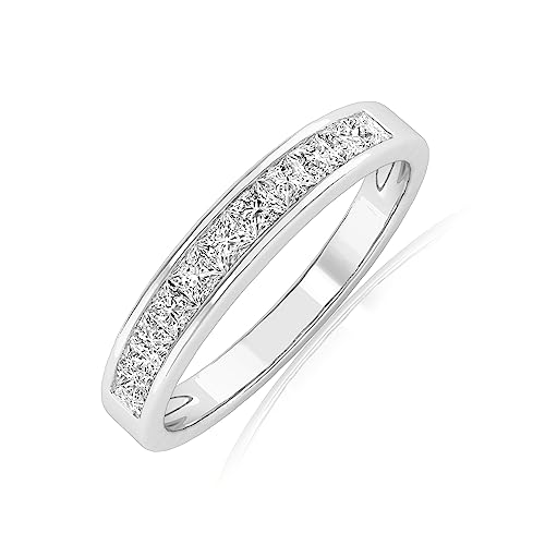 1 Carat t.w. LAB GROWN Princess Cut Diamond Wedding Band Ring (H-I Color VS2-SI1 Clarity)
