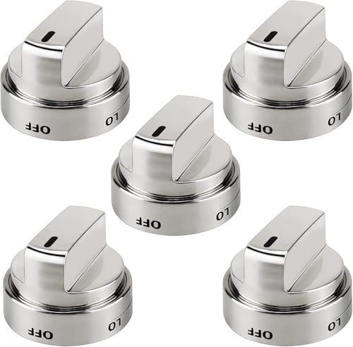 Image of 5PCSStainless Steel Stove Knob WB03X24818 Compatible for GE Stove Knobs Replacements /General Electric Stove Parts